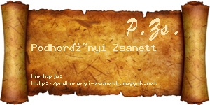 Podhorányi Zsanett névjegykártya